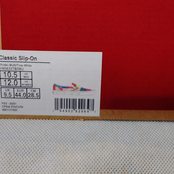 Vans Pride Sip-Ons M- 10.5 / W- 12 - Picture 10 of 10